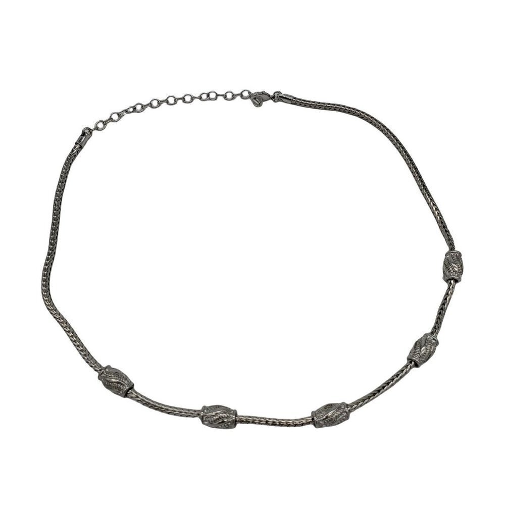 𝅺women's Vintage Silver Tone Chain Antique Necklace
